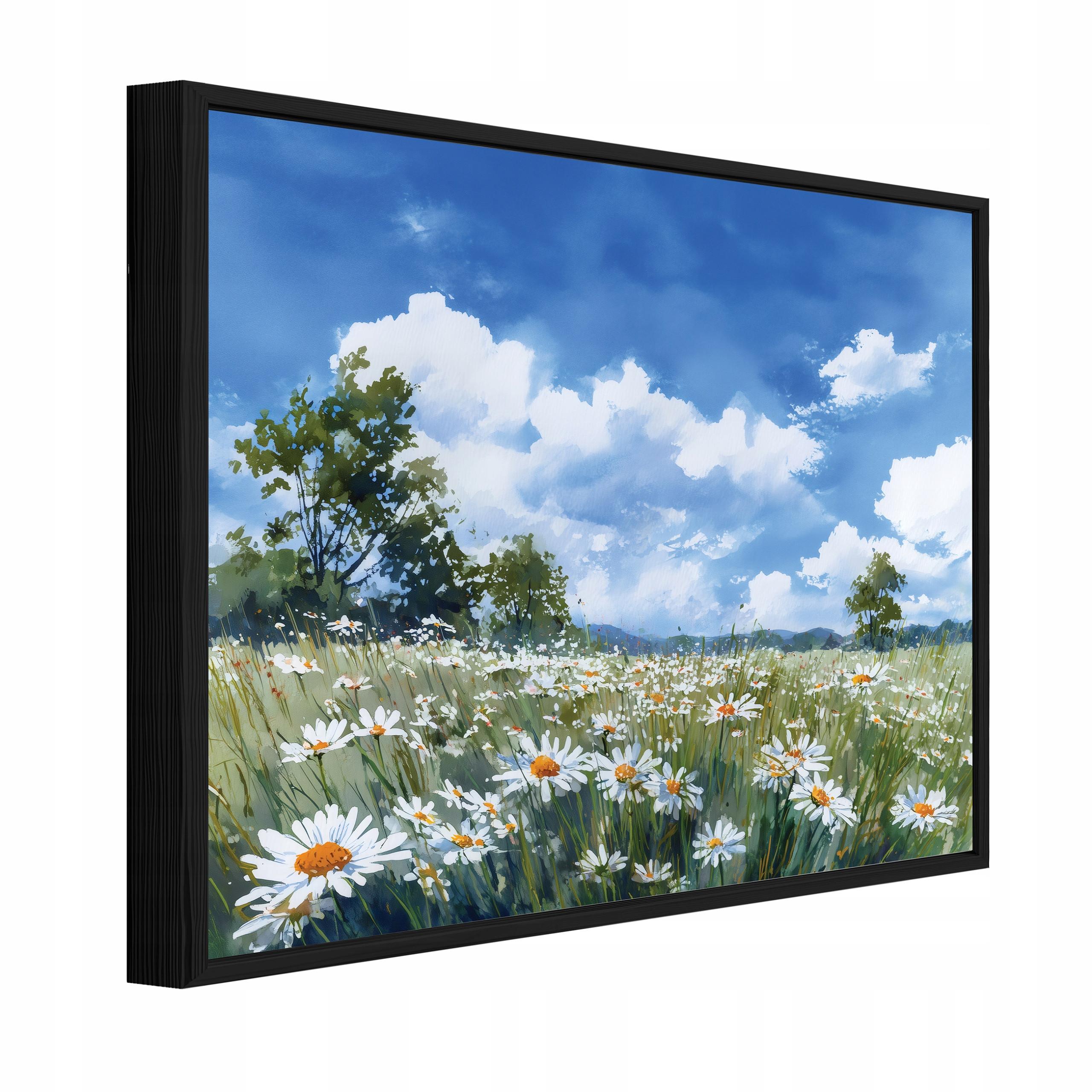 BILDER mit Rahmen Blumen Wiese Blau 60x40 cm - Multicolor, Holzwerkstoff (60/40cm) - Wallarena
