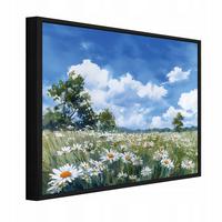BILDER mit Rahmen Blumen Wiese Blau 60x40 cm - Multicolor, Holzwerkstoff (60/40cm) - Wallarena
