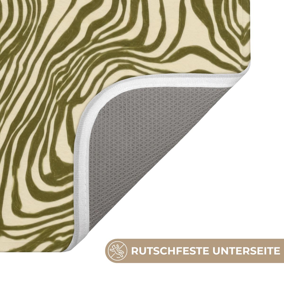 BADEMATTE Abstrakt - Marmor - Grün 60x120 cm - Dunkelgrün, Textil (60/120cm) - OnlyWow