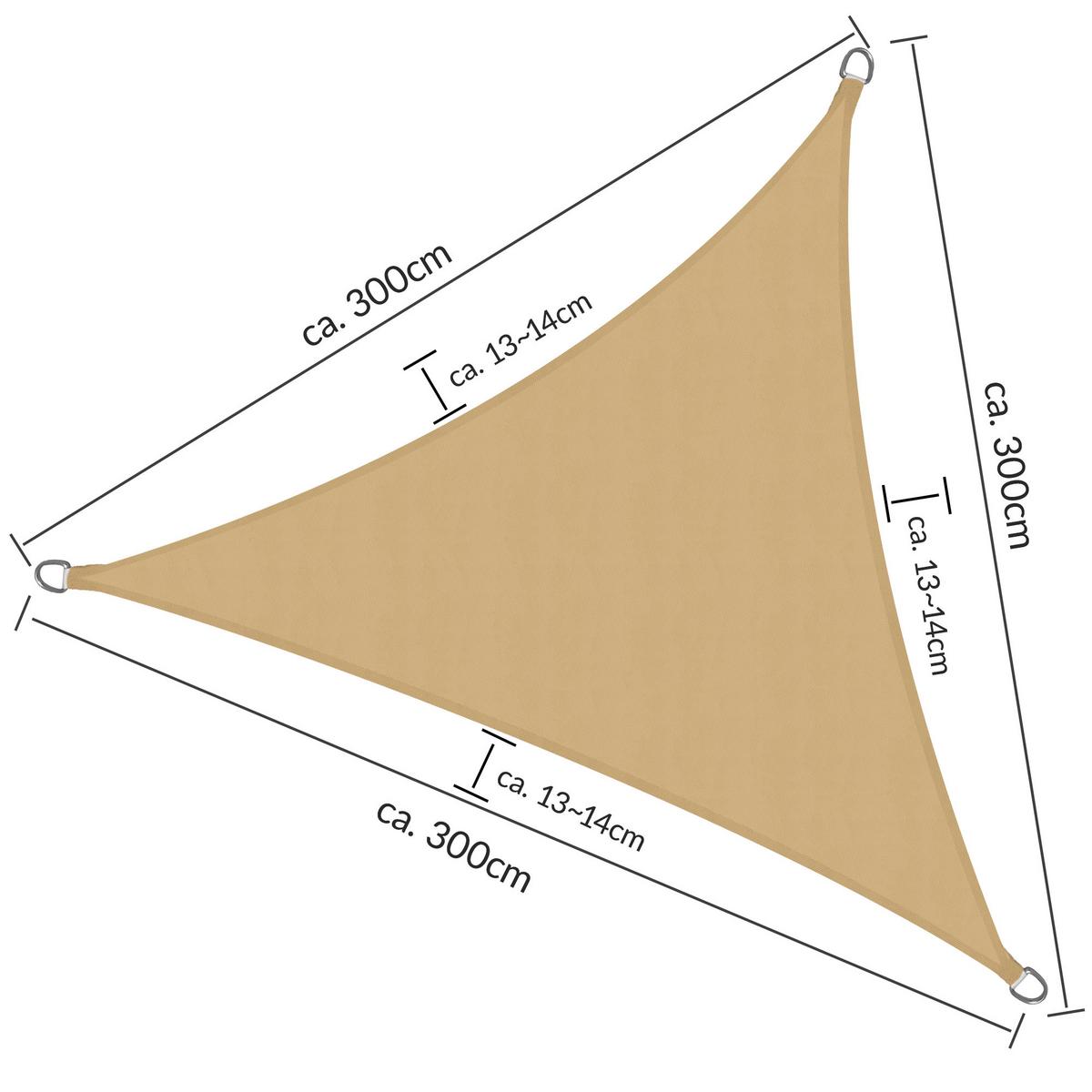 SONNENSEGEL SolVision PS9 300/300/300 cm dreieckig Sand PE - Sandfarben, Kunststoff (300/300cm) - Sol Royal
