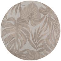 TEPPICH Outdoor VENTOUX in Beige, mit Tropen-Motiv, Ø 120 cm - Beige, Textil (120/120cm) - KADIMA DESIGN