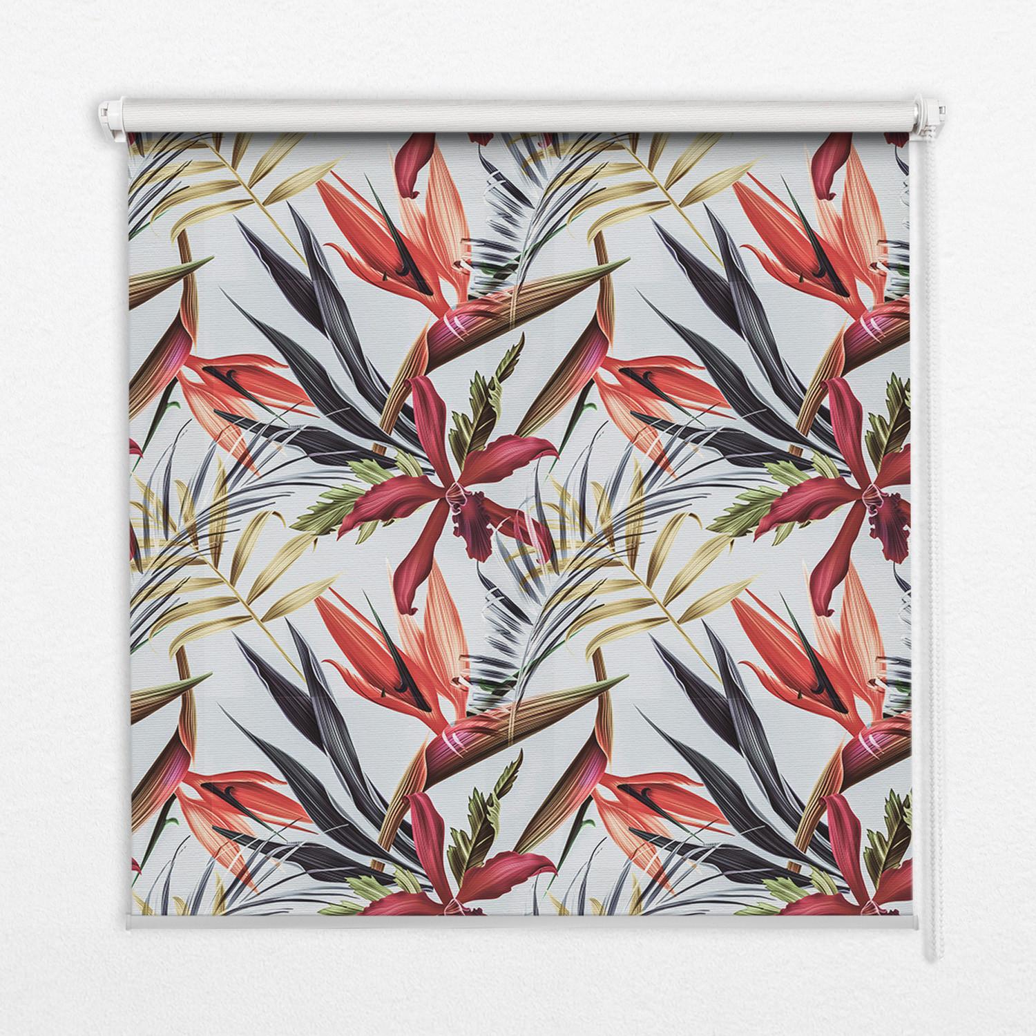 INNENROLLO - Fensterrollo - Rollo - 80x140 cm - Exotische Blätter - Grün, Kunststoff (80/140/0.5cm) - TULUP
