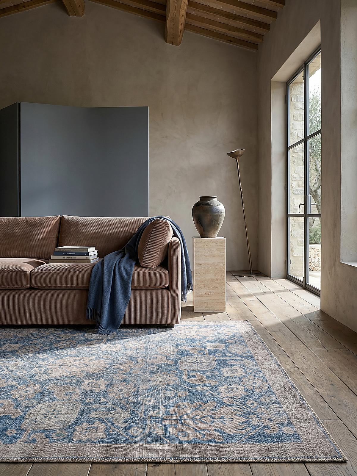 TEPPICH Waschbar HURST, orientalisch, Blau, 152 x 230 cm - Blau, Textil (230/152cm) - KADIMA DESIGN