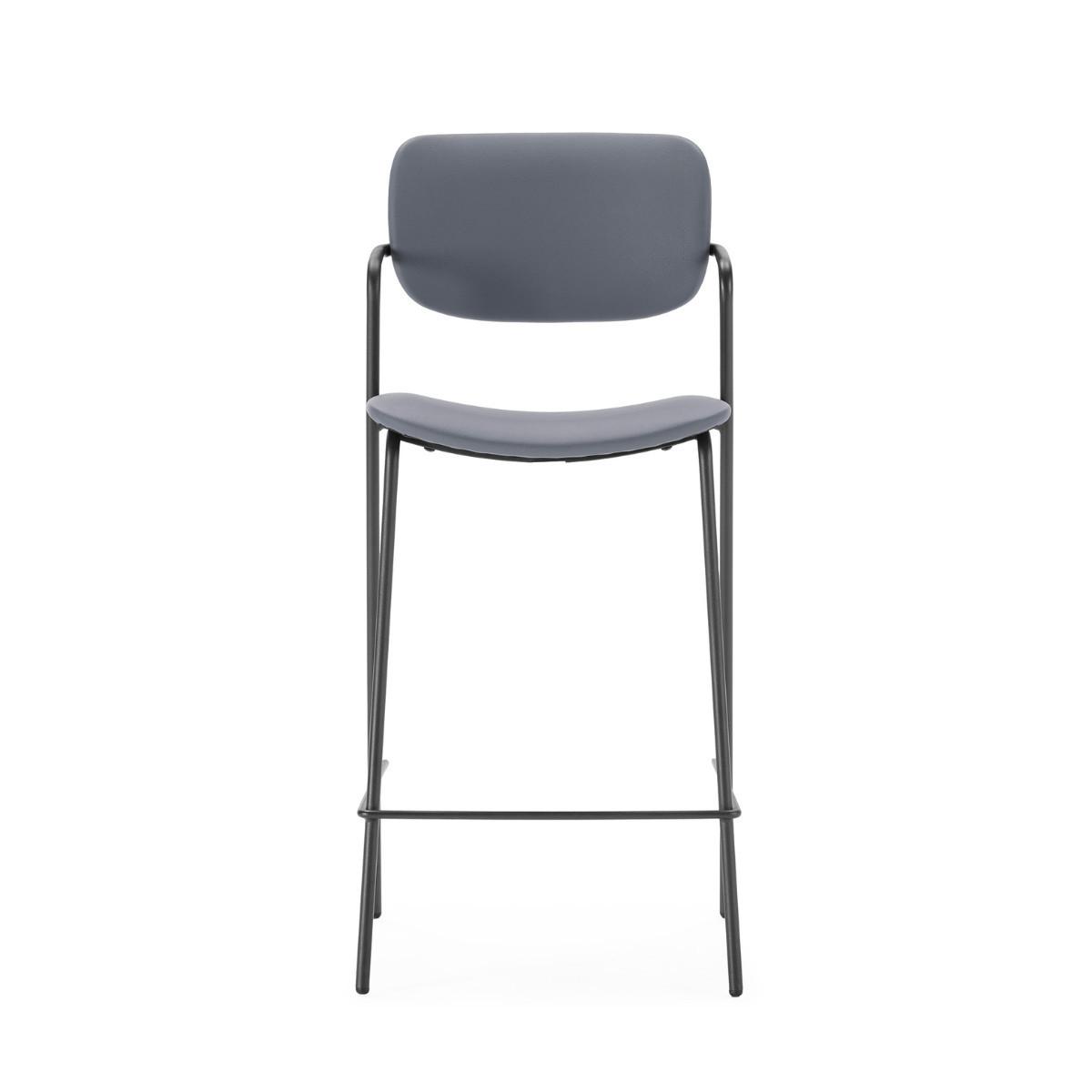 HOCKERN (Set aus 2) mit schwarzen metallbeinen - maika 44/51/66 cm - Dunkelgrau, Kunststoff (51/66/44cm) - Calicosy
