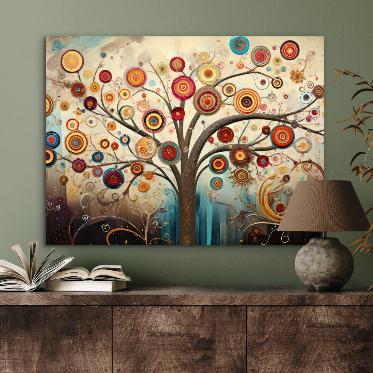 METALLBILD Baum - Baum des Lebens - Farbe 80x60 cm - Braun, Metall (80/60cm) - MuchoWow