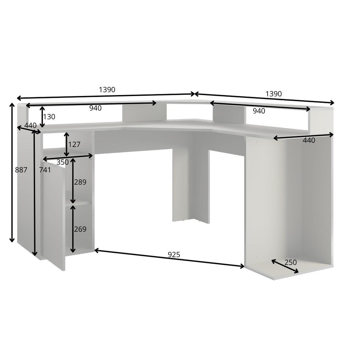 SCHREIBTISCH OBSIDIAN 139x139x88,7 cm Bürotisch Computertisch, Graphitfarben - Graphitfarben, Holzwerkstoff (139/139/88.7cm) - MASSENO
