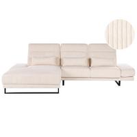 ECKSOFA 4-Sitzer Cord Beige rechtsseitig Ikast - Beige/Schwarz, Textil (320/214cm) - Beliani
