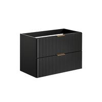WASCHTISCHUNTERSCHRANK 80.4cm Adriel Mattschwarz - Schwarz, Holzwerkstoff (80.4/57/46cm) - Petits-meubles