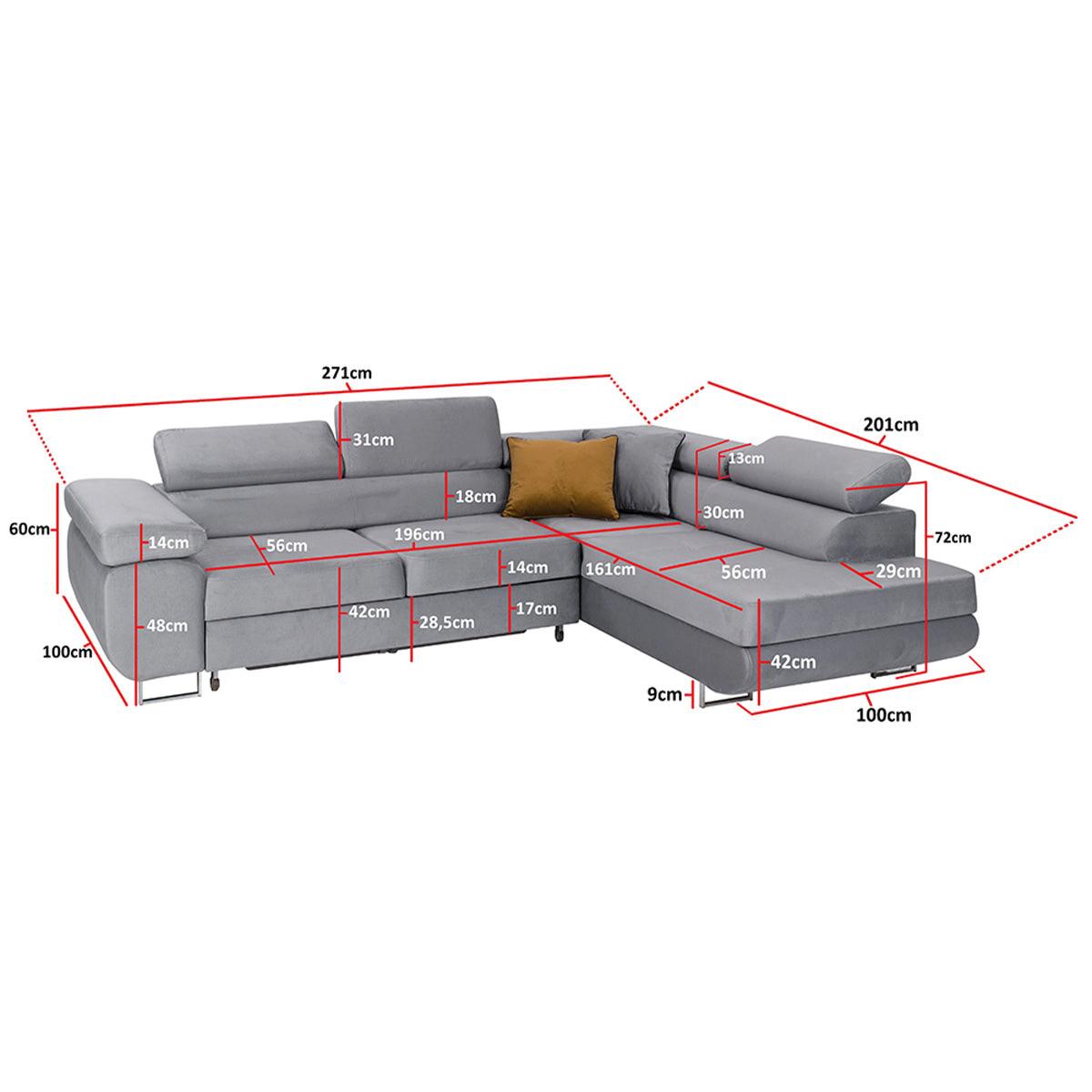 ECKSOFA Wilson 4 Sitzplätze Grau - Grau, Textil (271/201cm) - Petits-meubles