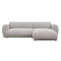 ECKSOFA Emia Hellgrau rechts - Hellgrau/Schwarz, Kunststoff/Textil (156/262cm) - Selsey