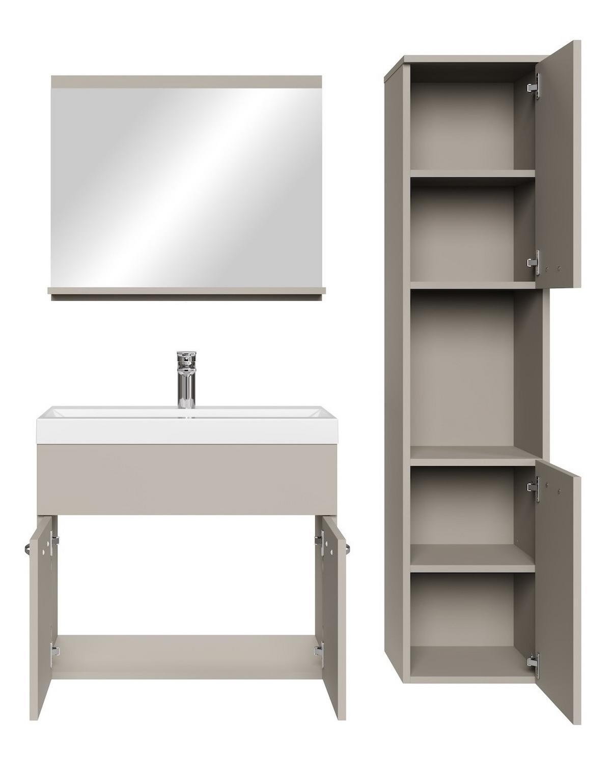 BADMÖBEL-SET Montreal 4 Teile Cashmere - 60 x 35 x 51 cm - Kaschmir, Holz (60/51/35cm) - Badplaats