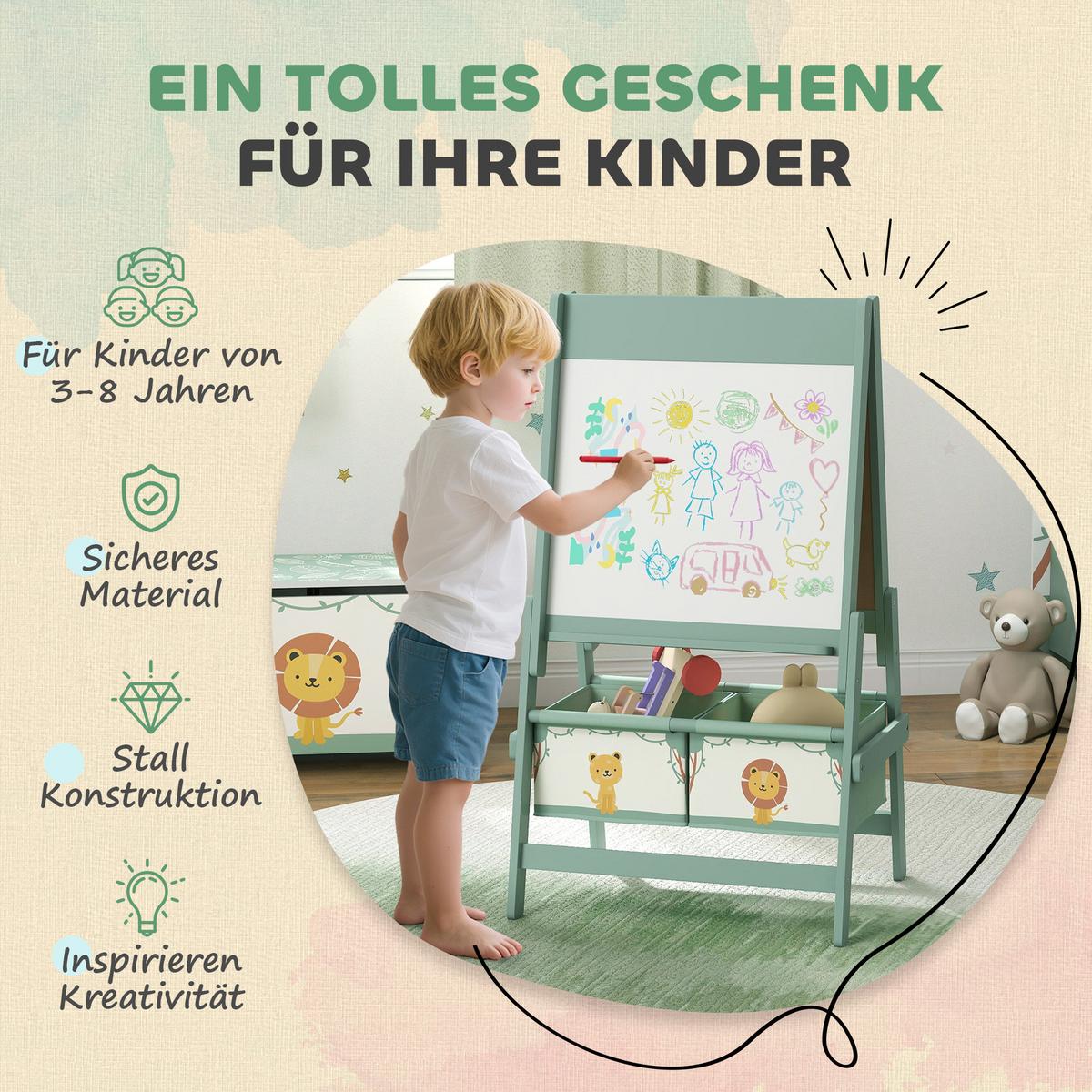 KINDERTAFEL MDF Kiefernholz Grün - Grün, Holzwerkstoff (46/94/54cm) - AIYAPLAY