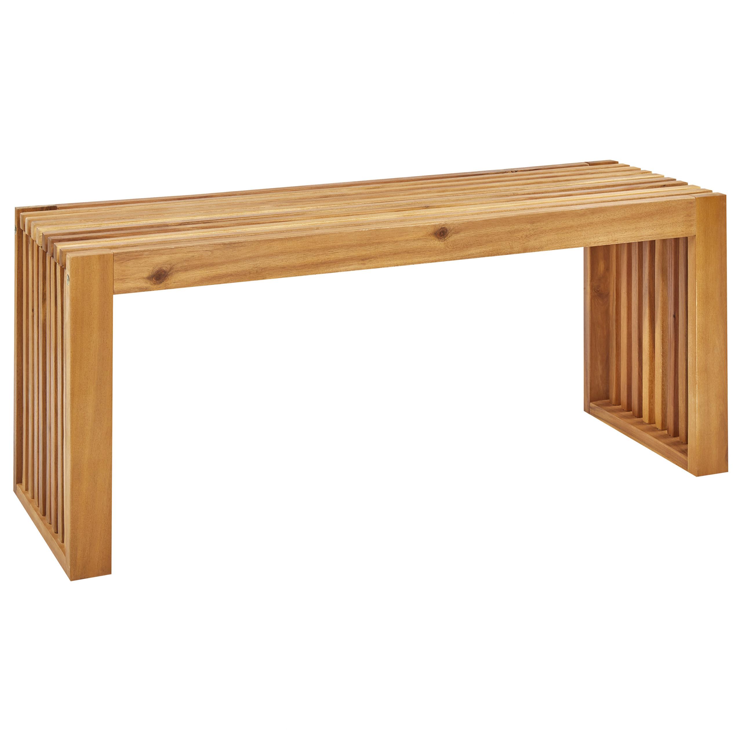 GARTENBANK Akazienholz Braun Bellano - Hellbraun, Holz (105/43/35cm) - Beliani