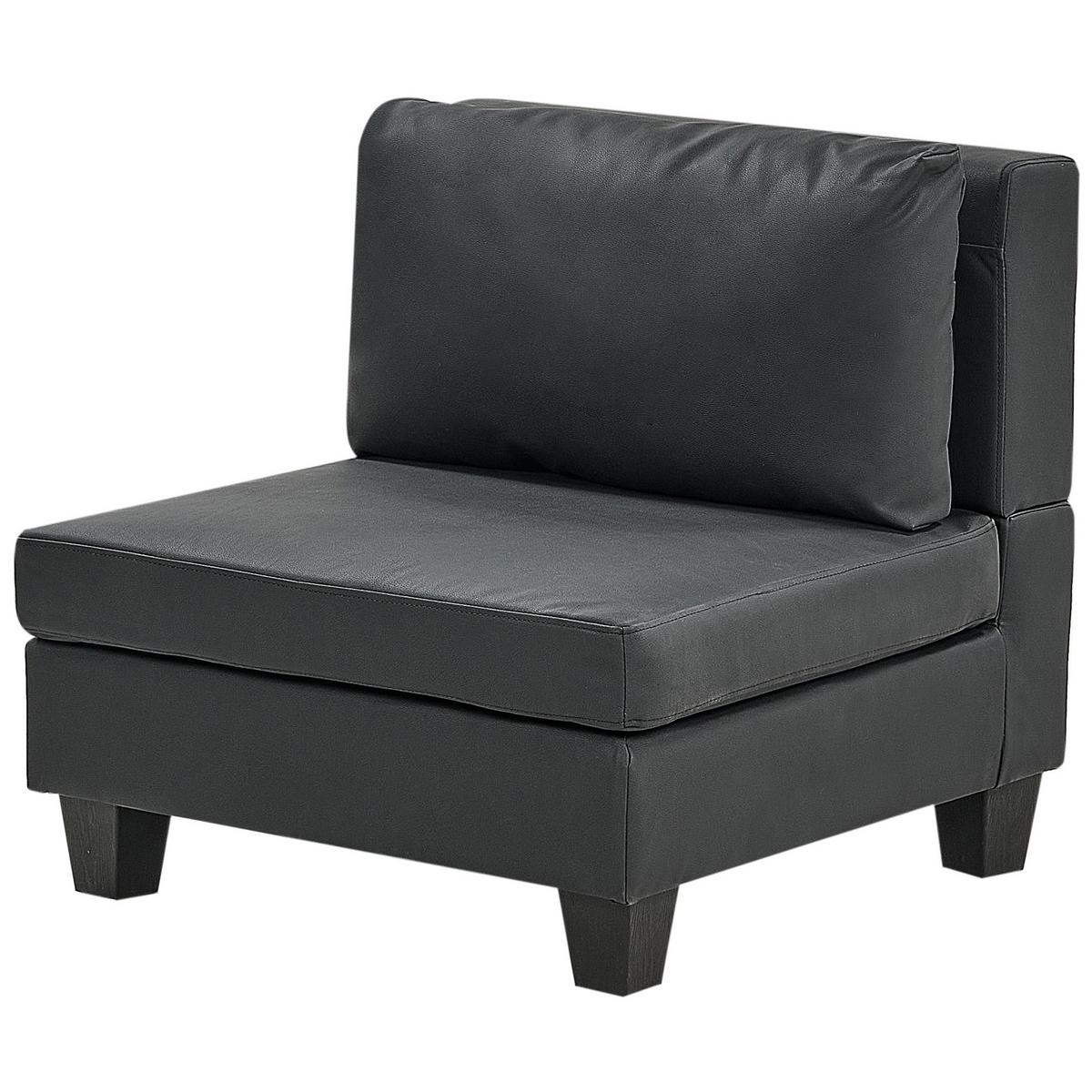 3-SITZER-MODULSOFA Schwarz Kunstleder Unstad - Schwarz, Kunststoff (228/72/76cm) - Beliani