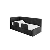 EINZELLBETT Jugendbett mit Bettkasten, Rechts - NORY 80x200 Schwarz - Anthrazit, Holzwerkstoff/Textil (80/200cm) - ALTDECOR