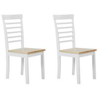 ESSZIMMERSTUHL 2er-Set Gummibaumholz Heller Holzfarbton Battersby - Hellbraun, Holz (40/94/40cm) - Beliani