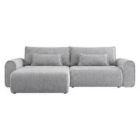 ECKSOFA Surles Cord - Hellgrau/Schwarz, Holz/Kunststoff (245/145cm) - MIRJAN24