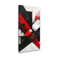 LEINWANDBILD 3D und geometrisch 40x80cm - Rot, Textil (40/80cm) - Feeby