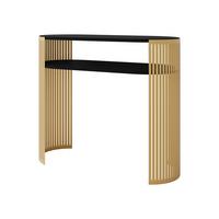 KONSOLENTISCH Fikoli Gold - Goldfarben/Schwarz, Holzwerkstoff/Metall (30/100/86cm) - MIRJAN24