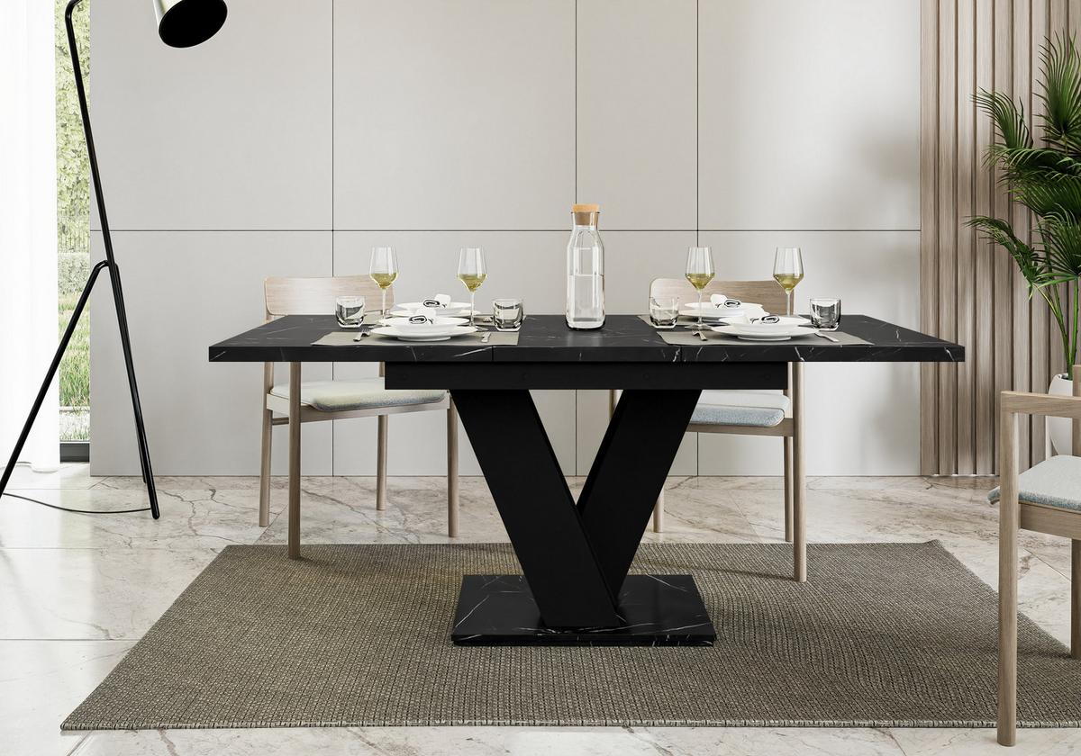 ESSTISCH MASSAR Ausziehbar 120 - 160 / 80 x 76 cm - Hellgrau/Schwarz, Holz (120/80/76cm) - MASSENO
