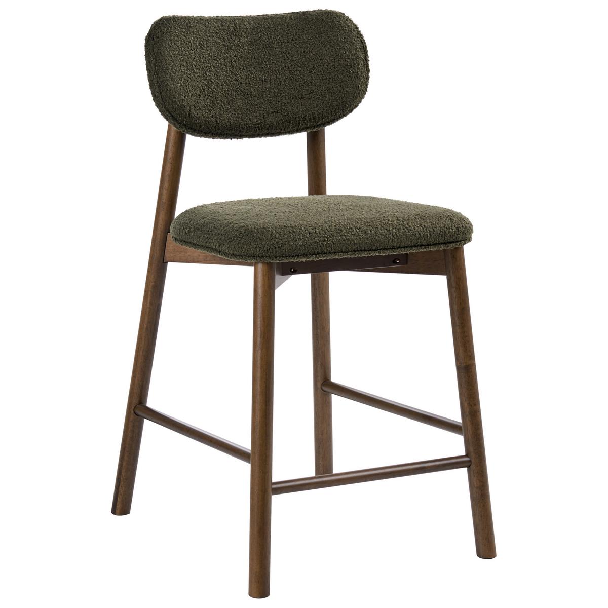 BARSTUHL 2er-Set Bouclé Braun/GrünMills - Braun, Textil (51/96/61cm) - Beliani