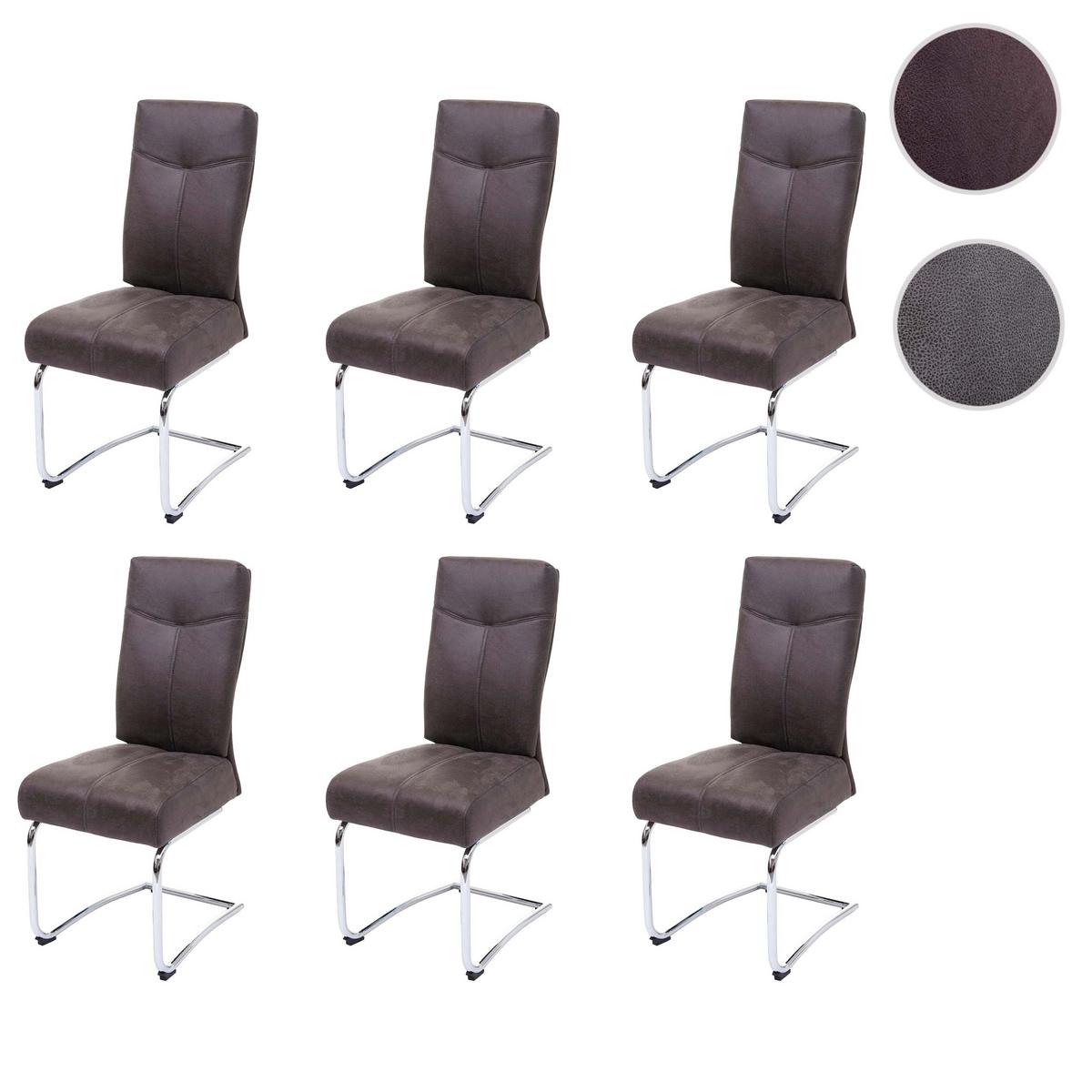 ESSZIMMERSTUHL Braun 6er-Set - Braun, Textil (46/105/60cm) - MCW