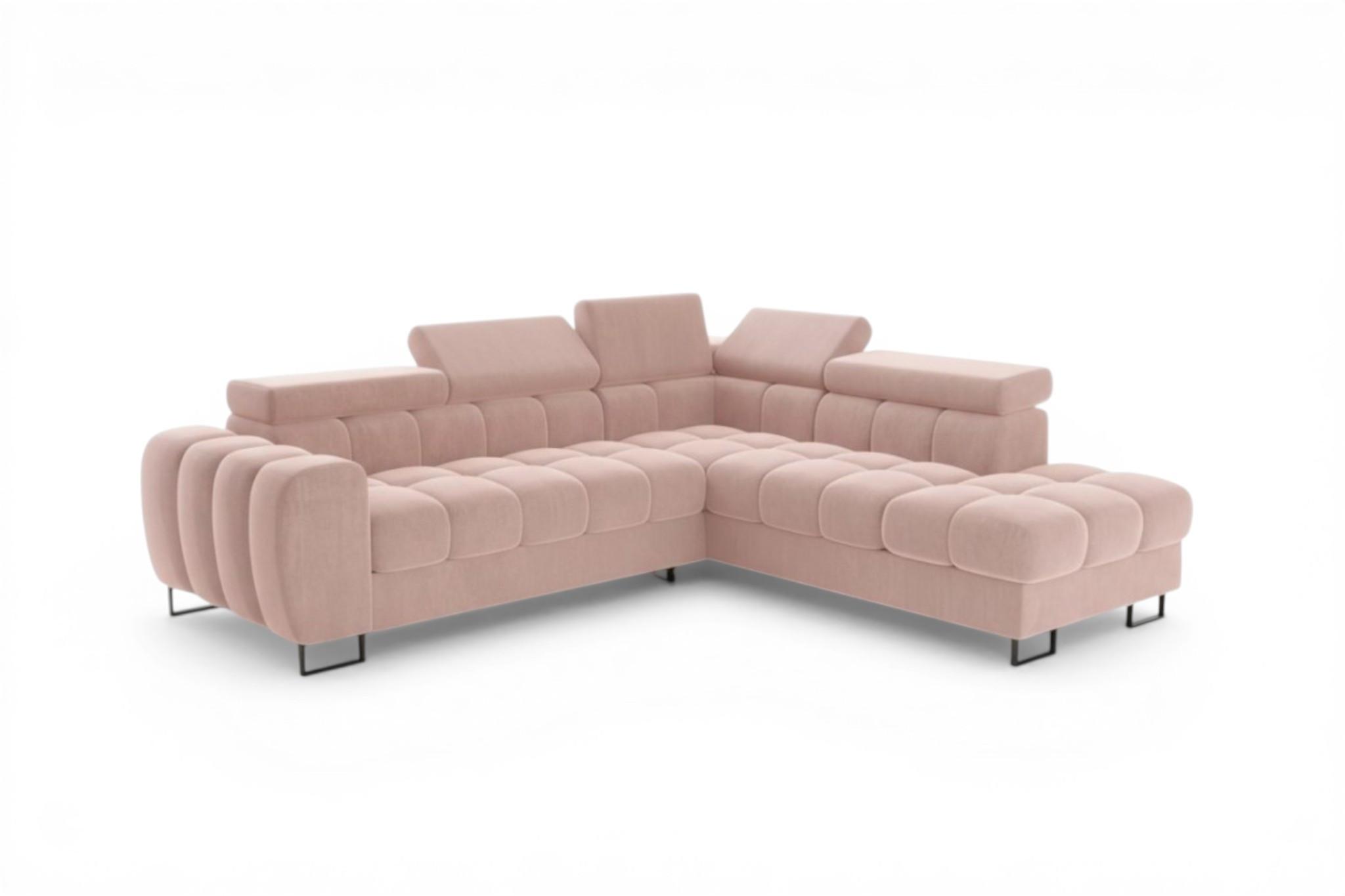 ECKSOFA Bastien Max Mit Schlaffunktion - Rosa, Holzwerkstoff/Textil (260/225cm) - Fun Möbel