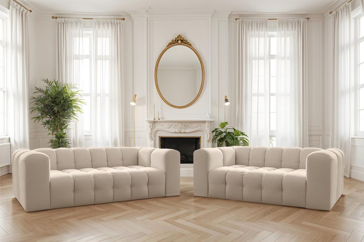 SOFA 4-sitzer Solvie In Tiffani - Beige, Holzwerkstoff/Textil (250/75/106cm) - Fun Möbel