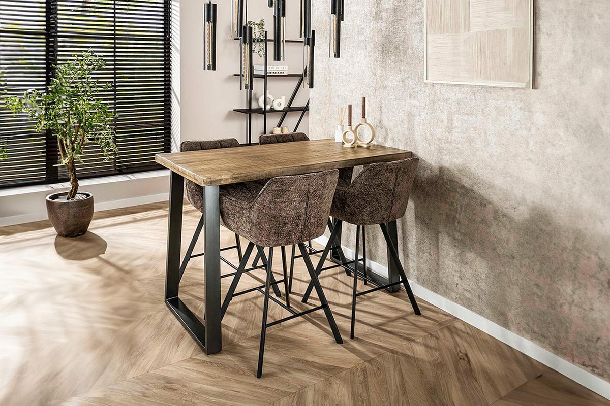 BARTISCH FINA Holz Mango - Zwetschgeholzfarben/Schwarz, Holz/Metall (70/135/92cm) - KAWOLA