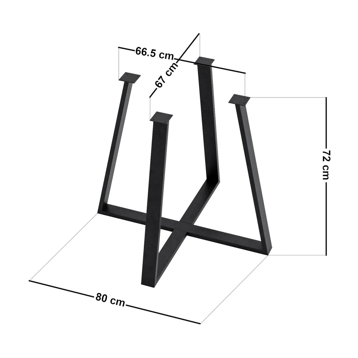 TISCHGESTELL Kemijärvi - Schwarz, Metall (80/72/80cm) - [en.casa]