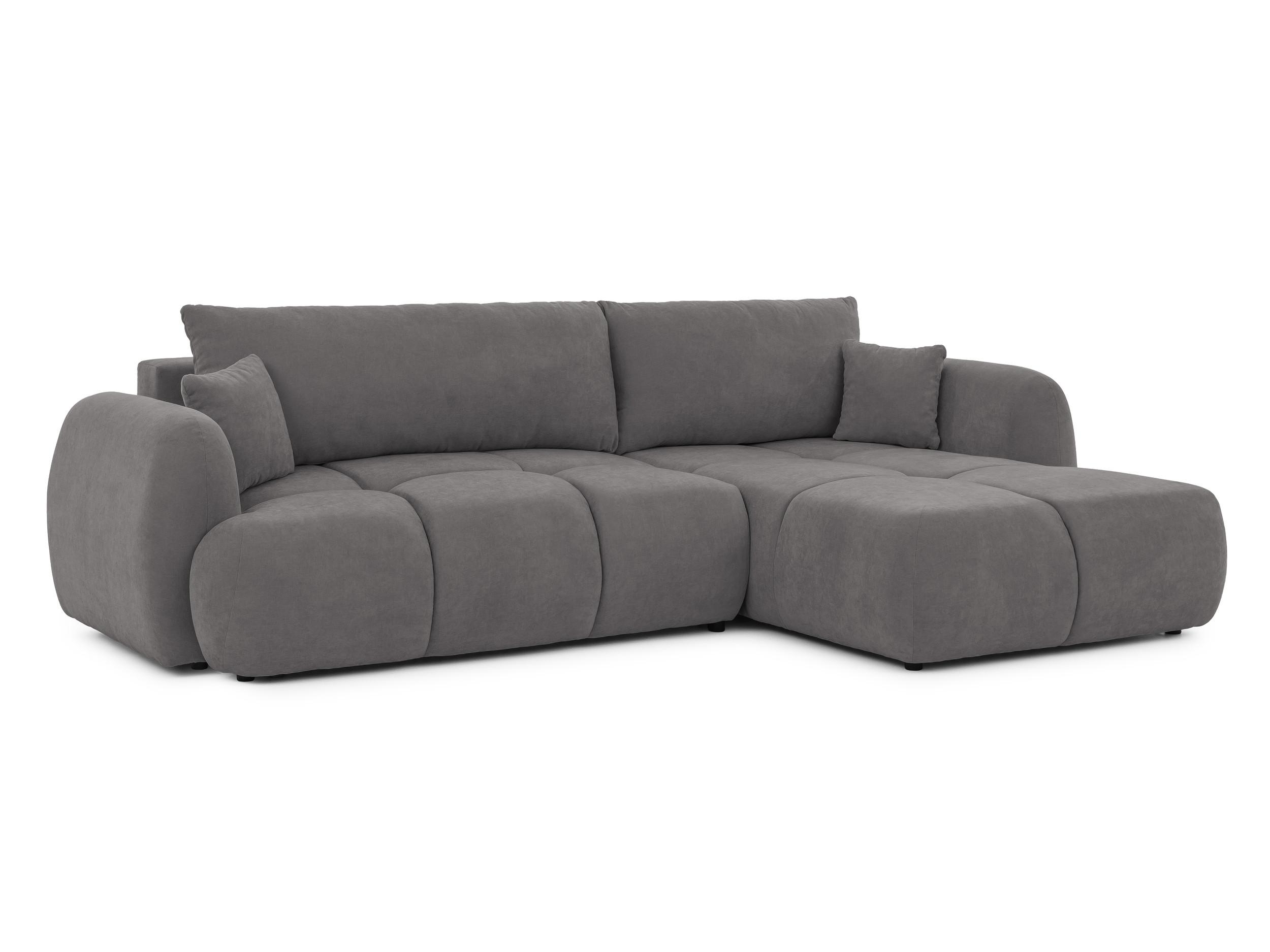 ECKSOFA Loretto aus natürlichem Taupe Webstoff mit Schlaffunktion, Bettkasten und tiefen Steppungen in Bubble-Optik - Taupe/Schwarz, Holz/Kunststoff (275/180cm) - S-Style