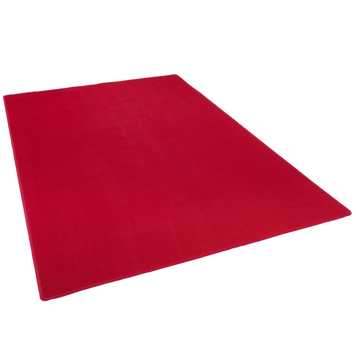 BASIC VELOURS TEPPICH CARLA - Weinrot, Textil (80/160cm) - Snapstyle