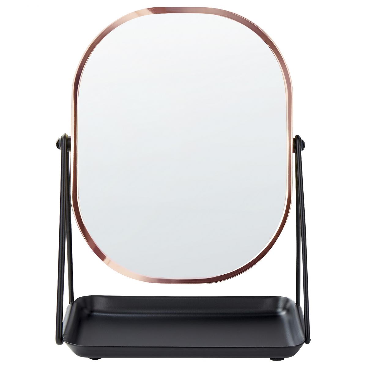 KOSMETIKSPIEGEL 20/22 cm roségold Correze - Roségold/Schwarz, Metall (15/31/24cm) - Beliani
