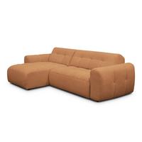ECKSOFA LUMERO 4-Sitzer LINKS, orange - Schwarz/Orange, Holz/Textil (275/166cm) - Courtois Laville