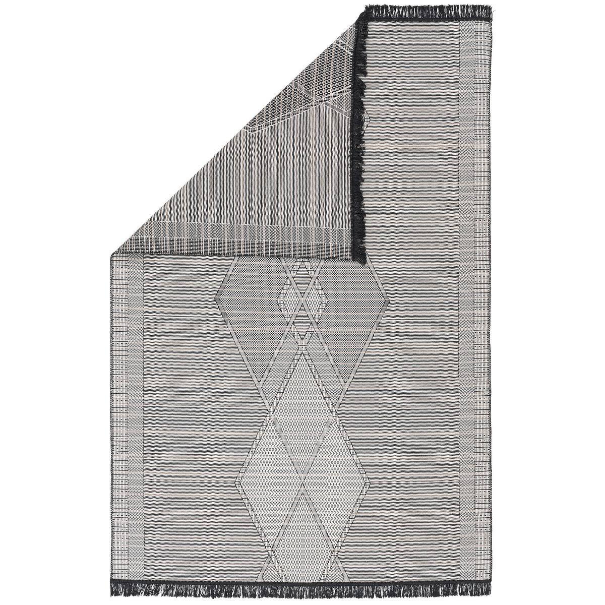 TEPPICH BEIDSEITIG ETHNO KELIM MELIERT - Schwarz/Weiß, Textil (200/290cm) - Pergamon