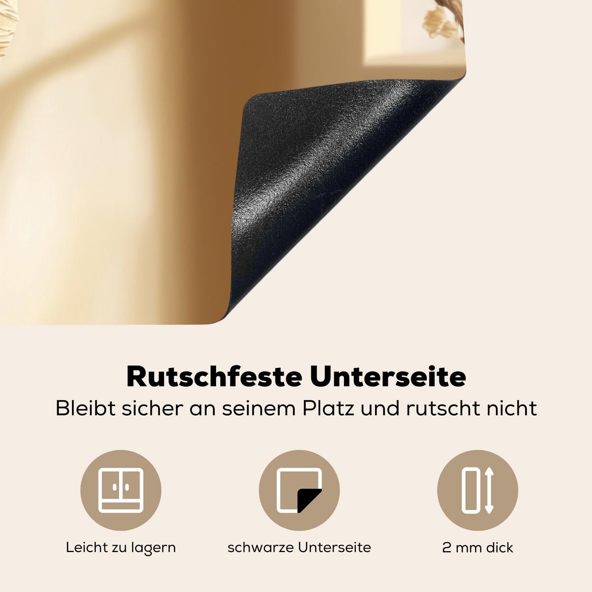 HERDABDECKPLATTE Beige - Osterkuchen - Eier Ceranfeldabdeckung 85x52 cm - Beige, Kunststoff (85/52/0.2cm) - MuchoWow