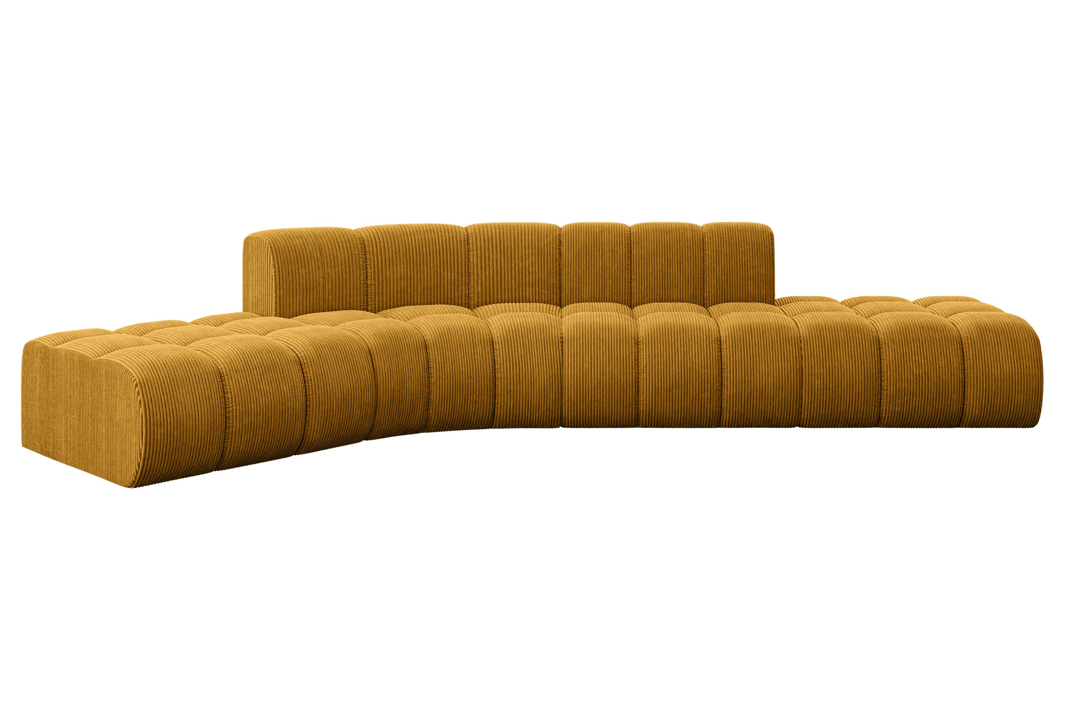 ECKSOFA modulares Sofa Solven-L1 - 380x174x70 cm Senfgelb - Currygelb, Holzwerkstoff/Textil (380/174cm) - ALTDECOR
