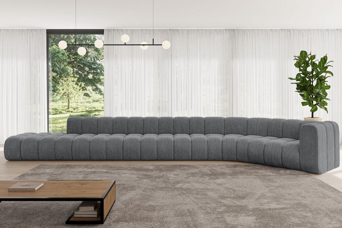 ECKSOFA modulares Sofa Tilmo-L3 - 581x194x70 cm Dunkelgrau - Dunkelgrau, Holzwerkstoff/Textil (581/194cm) - ALTDECOR