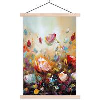 POSTER MIT MAGNETLEISTEN Blumen - Kunst - Natur - Ölgemälde Deko Wohnzimmer 40x60 cm - Multicolor, Textil (40/60/0.15cm) - MuchoWow