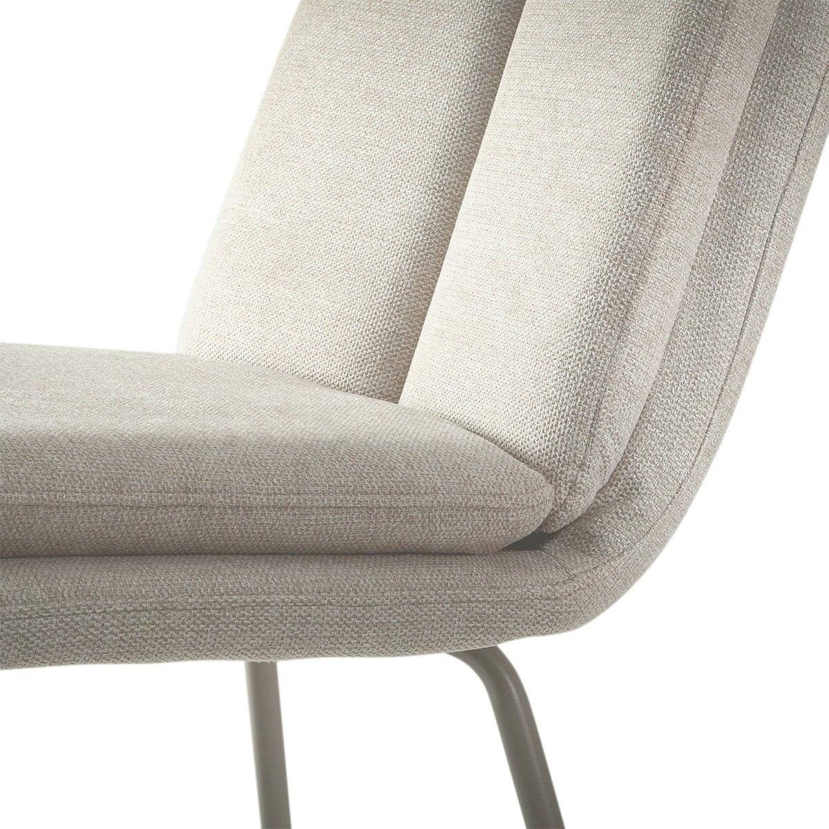 STÜHLE 4er Set aus Stoff Beine aus beige lackiertem Metall 64,5/48/85 cm - Beige, Textil (48/85/76cm) - Calicosy