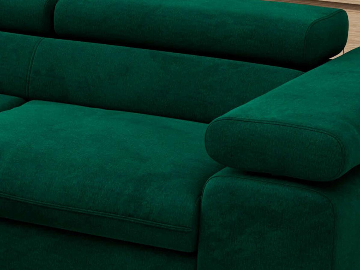 ECKSOFA PABLO L Dunkelgrün Velvet - Links Seite mit Visco Topper - Dunkelgrün/Schwarz, Textil/Metall (208/273cm) - MKS