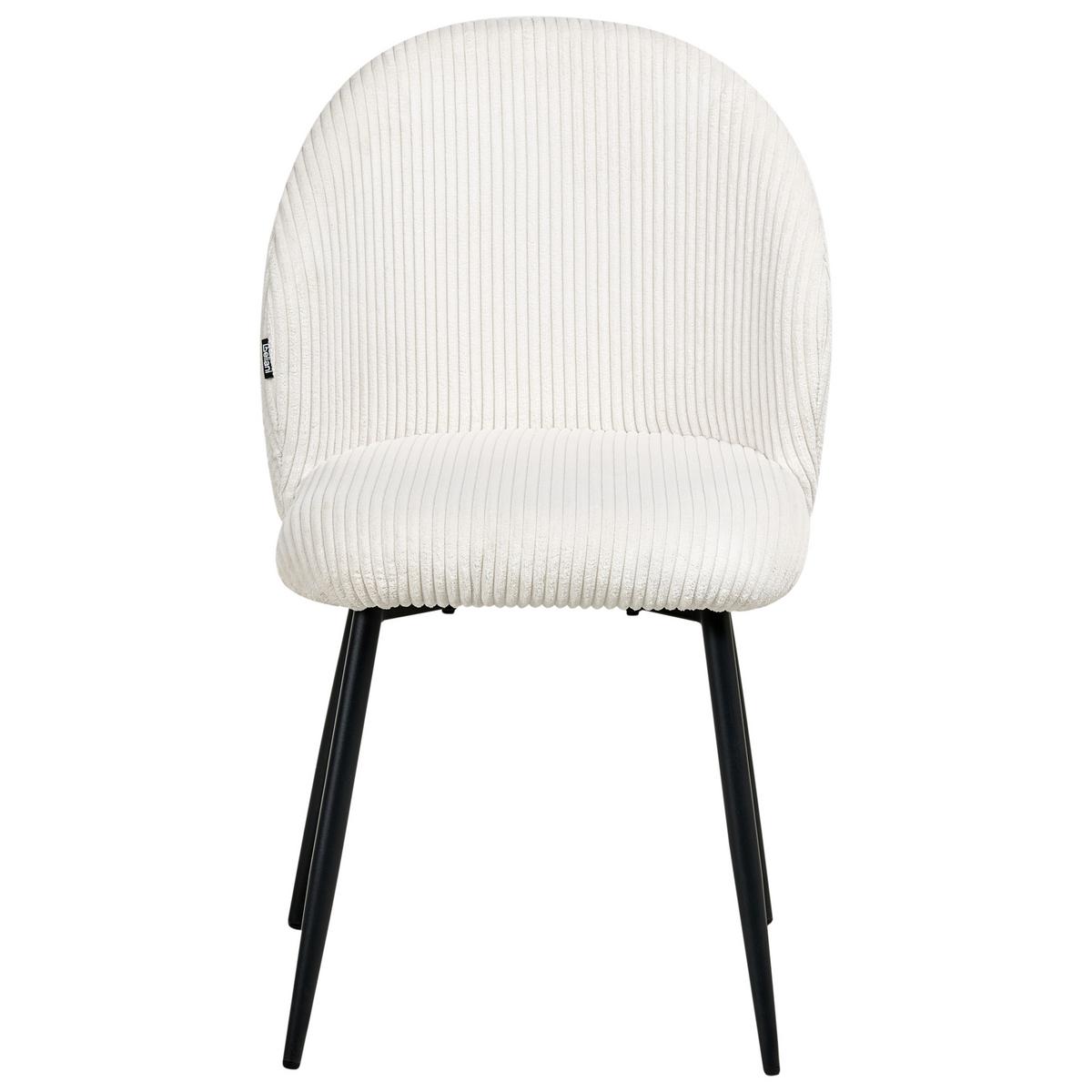 ESSZIMMERSTUHL 2er-Set Cremeweiß Eloy - Schwarz/Weiß, Textil (52/86/43cm) - Beliani