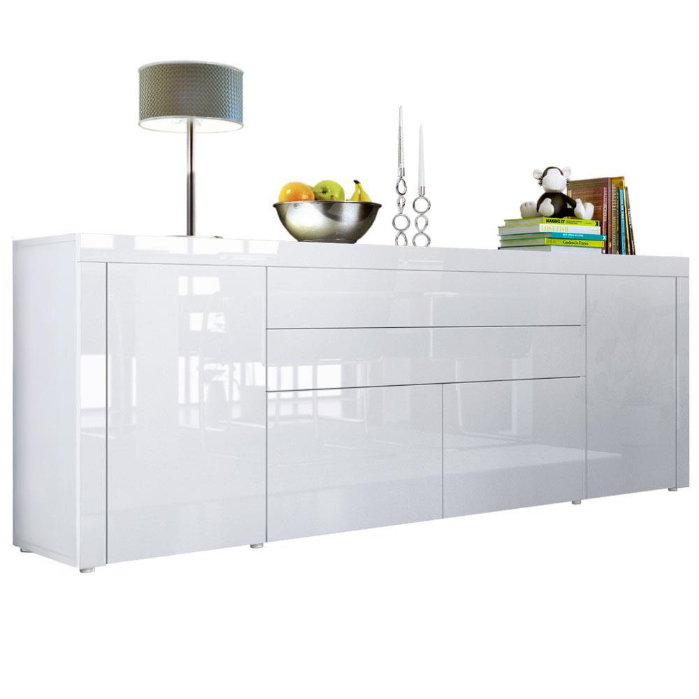 SIDEBOARD La Paz Weiß Hochglanz / Weiß Hochglanz - Weiß Hochglanz, Holzwerkstoff (200/72/35cm) - Vladon