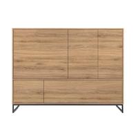 KOMMODE AZIR 160/120/45cm mit Schubladen 5 Türen Eichefarben - Eichefarben, Holzwerkstoff (160/120/45cm) - MASSENO