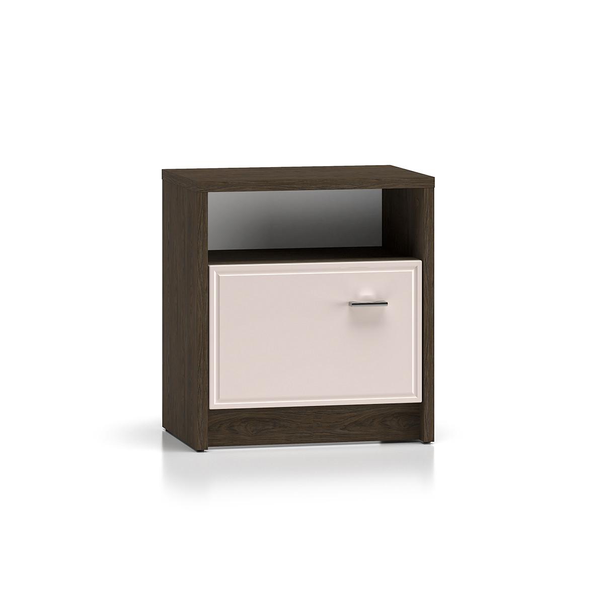 NACHTTISCH Kaius Kaschmir und Dunkles Holz - Beige, Holzwerkstoff (50/54.8/35cm) - Petits-meubles