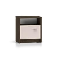 NACHTTISCH Kaius Kaschmir und Dunkles Holz - Beige, Holzwerkstoff (50/54.8/35cm) - Petits-meubles