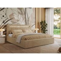 POLSTERBETT GOLD 5 CLASSIC 180/200 - Beige Plüsch - ohne Matratze - Beige, Textil (180/200cm) - MKS