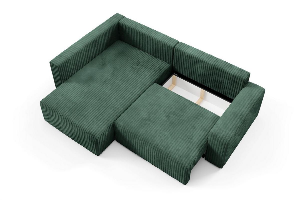 ECKSOFA Natalia Xl - Grün, Holzwerkstoff/Textil (182/245cm) - Fun Möbel