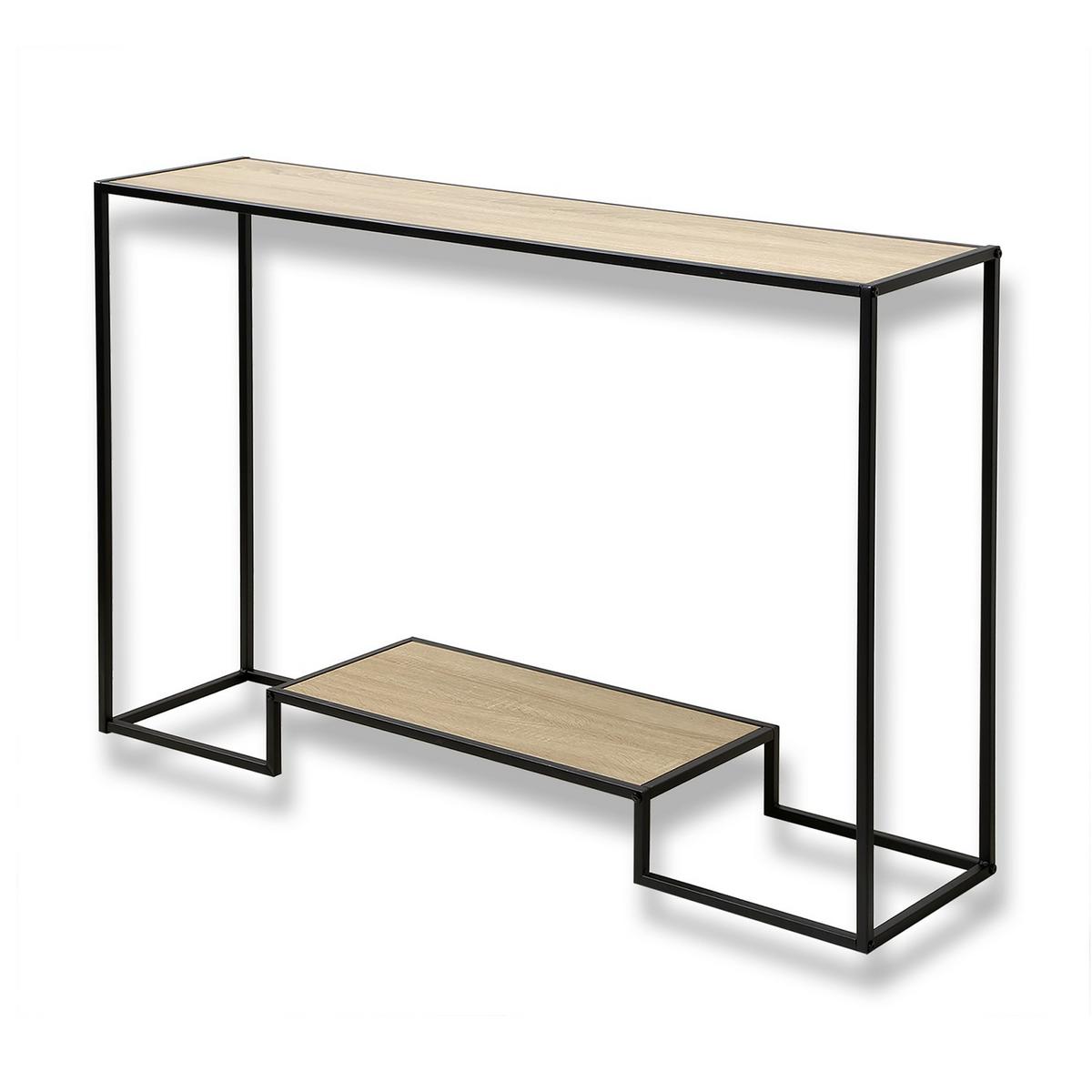 MODERNE Konsole mit 2 Regalebenen im Eiche Dekor L120cm - Eichefarben, Holzwerkstoff (8.5/8.5/80cm) - Calicosy