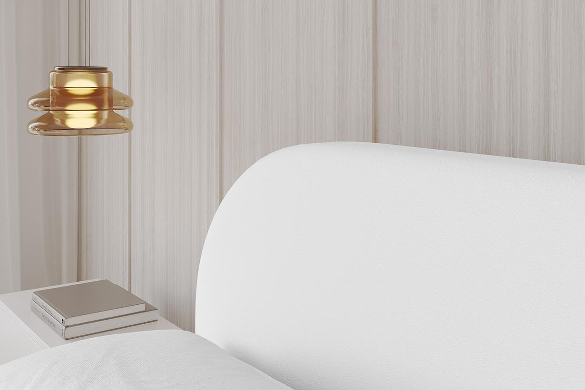POLSTERBETT mit Bettkasten und Lattenrost, Boxbett ohne Matratze - TIVON-V1 180x200 Weiß Kunstleder - Weiß Hochglanz, Holzwerkstoff/Textil (180/200cm) - ALTDECOR